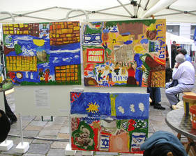 'Jerusalem im Blickfeld von Kindern', die ausgestellte Gemelde beim Straenfest am Judenplatz in Wien, 2007